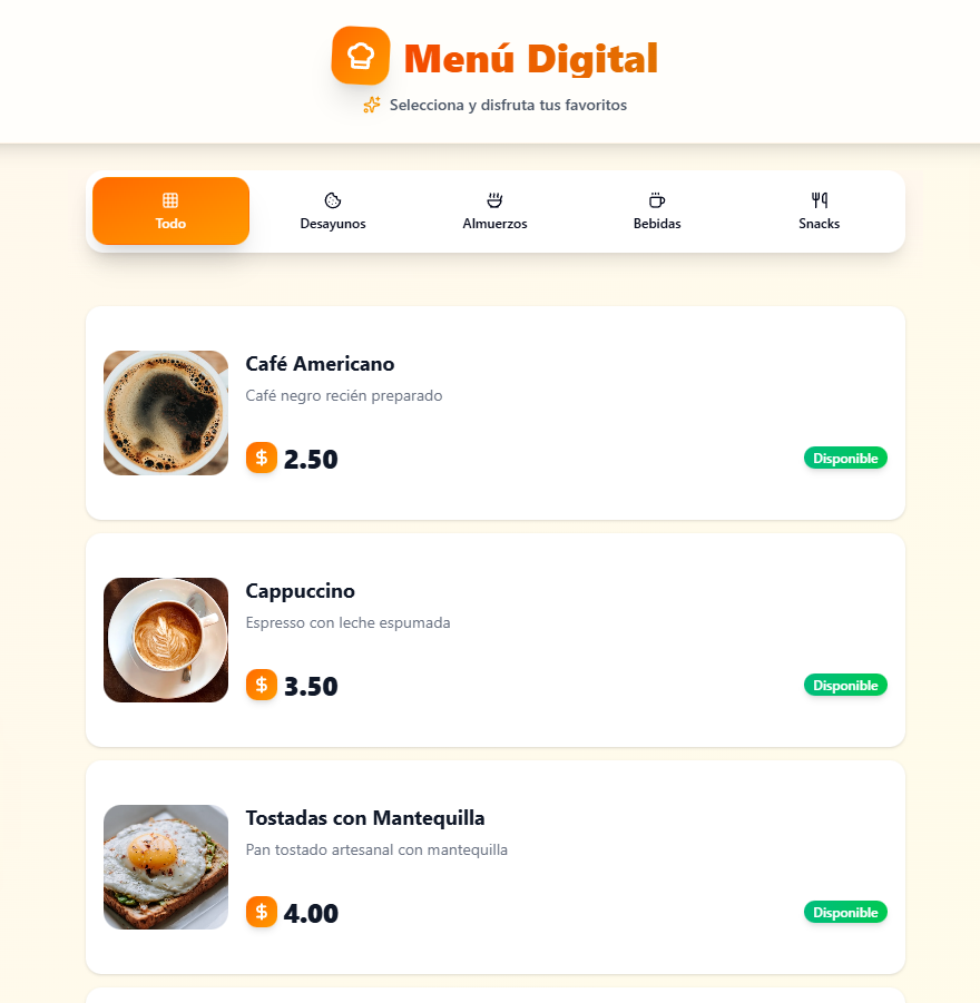 Sistema de Menús Digitales